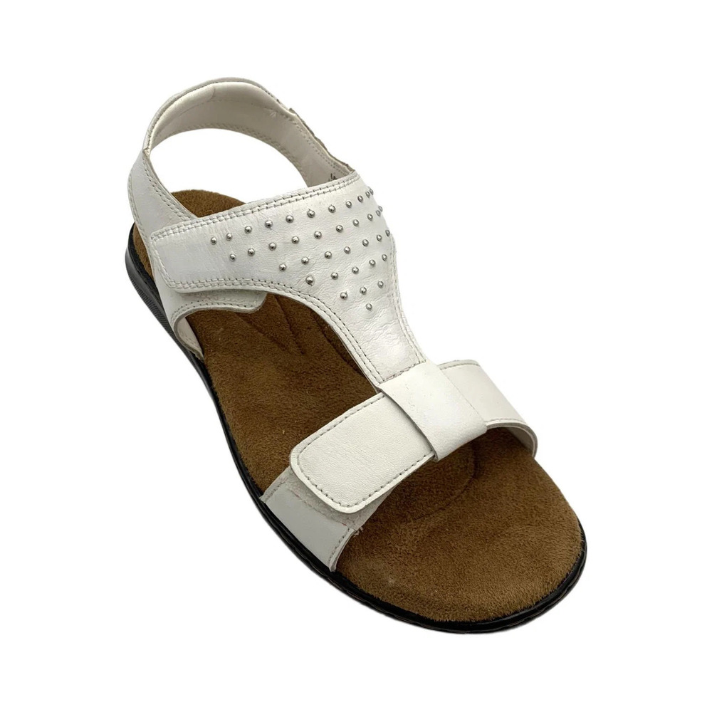 ARRAY Women's Mae Slingback Flat Sandals White - Wide